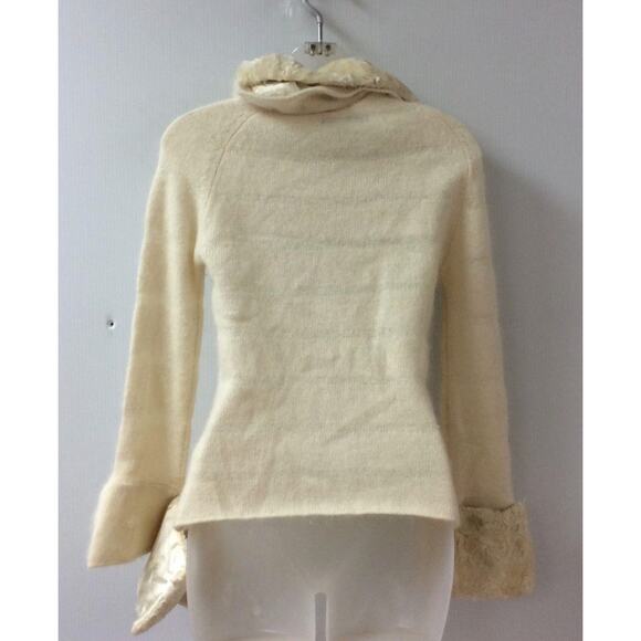 Nougat london Women's Size 1/Small ivory cowl neck angora/lambswool sweater - Picture 1 of 4